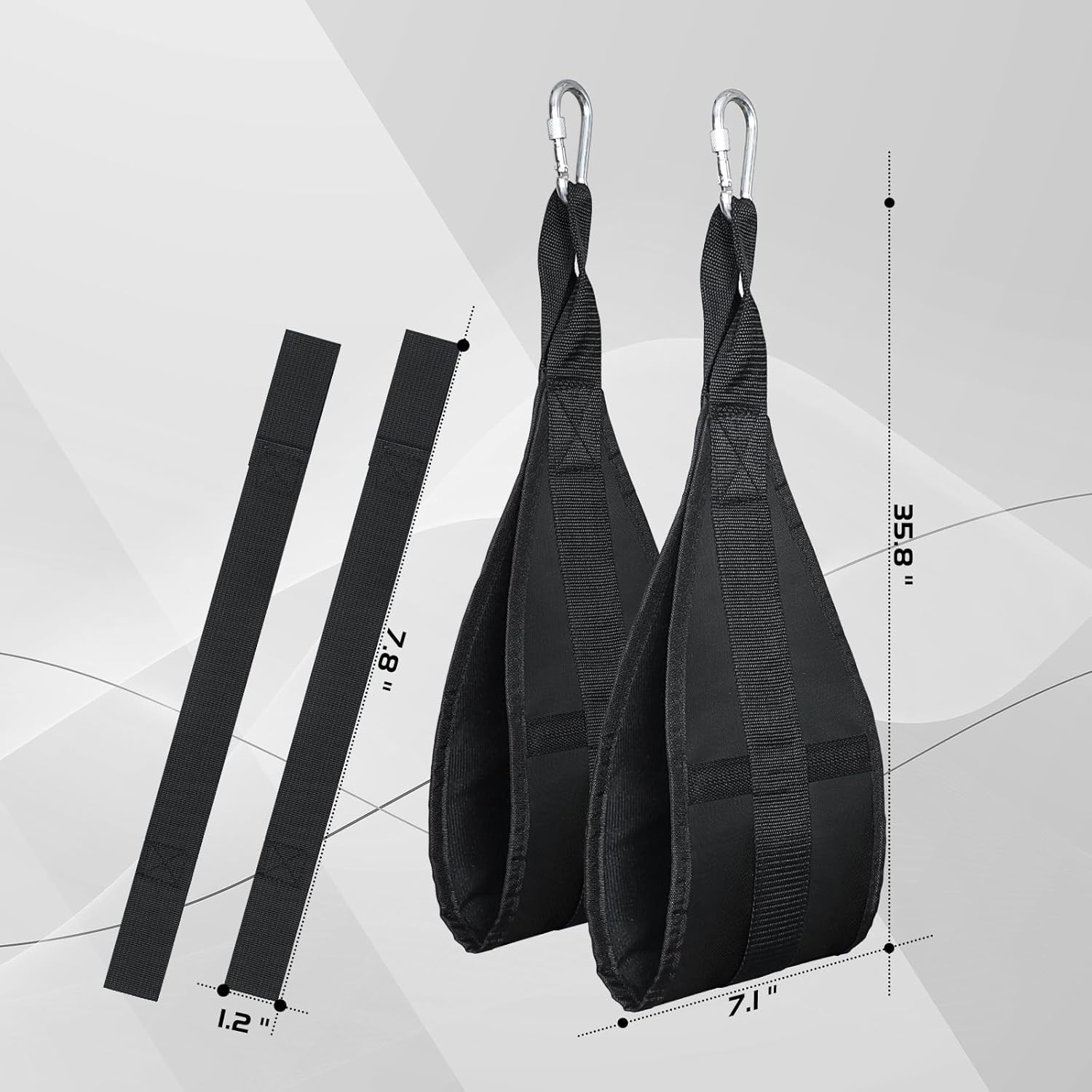 Hanging Ab Straps for Pull Up Bar: Gym Sling Arm up Black