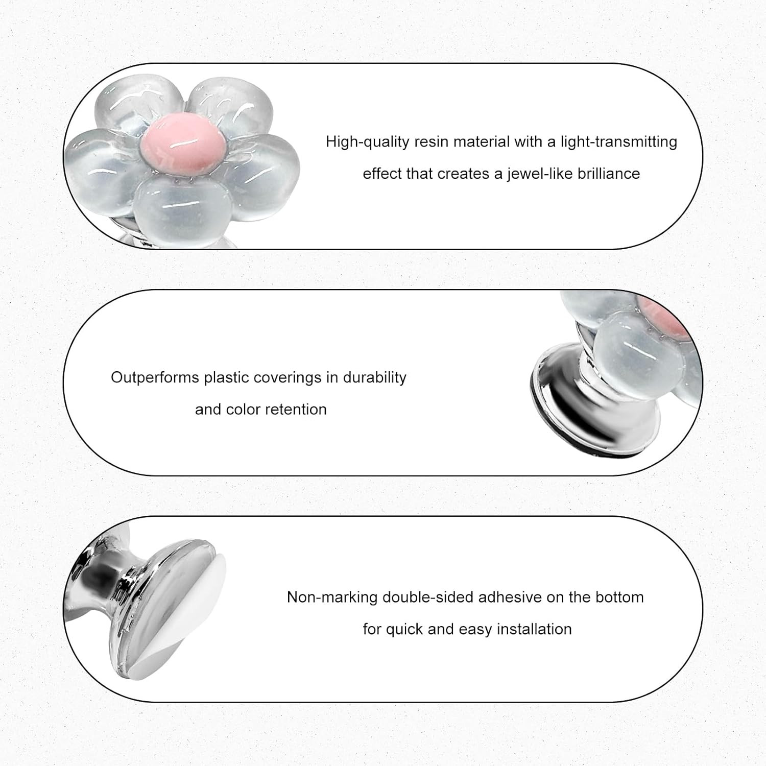 Push to Start Button Cover, Resin Flower Engine One-Touch Starter Ignition Switc