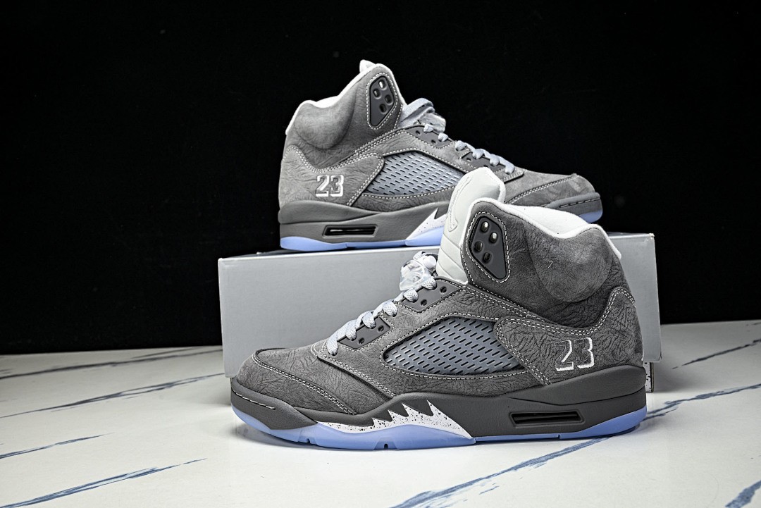 DD0587-002 Jo*dan 5 Retro Wolf Grey Men's Athletic Shoes Size 4-13