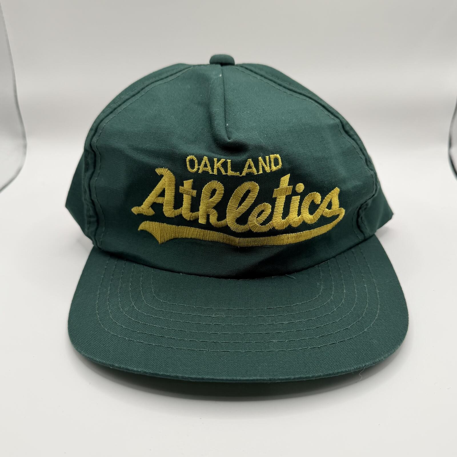 MLB Hat Green VTG 90s Okland A's Snapback Specialist Script