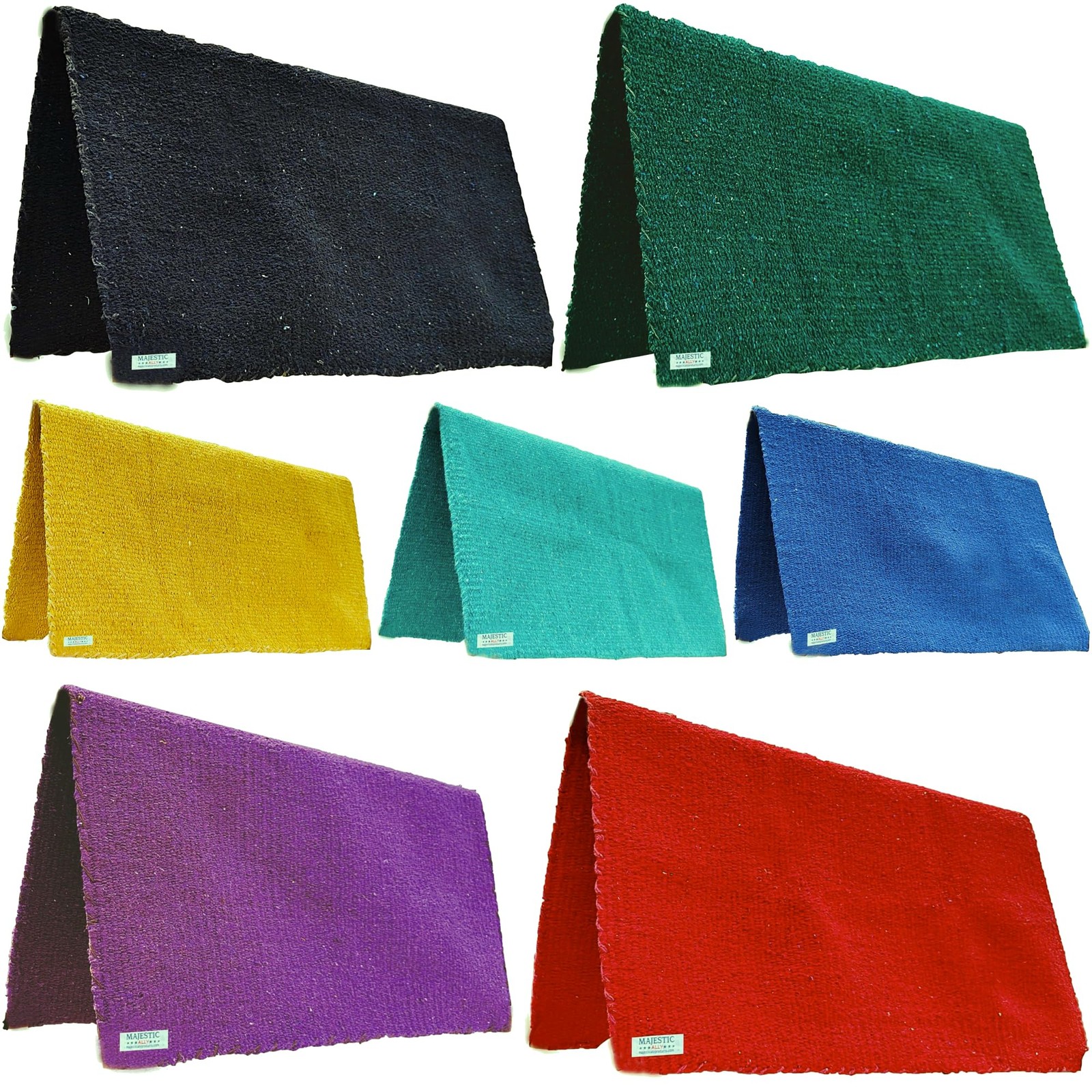 Solid Color 34"x 36" Traditional Acrylic Saddle Blanket with Hemline Edges-3....