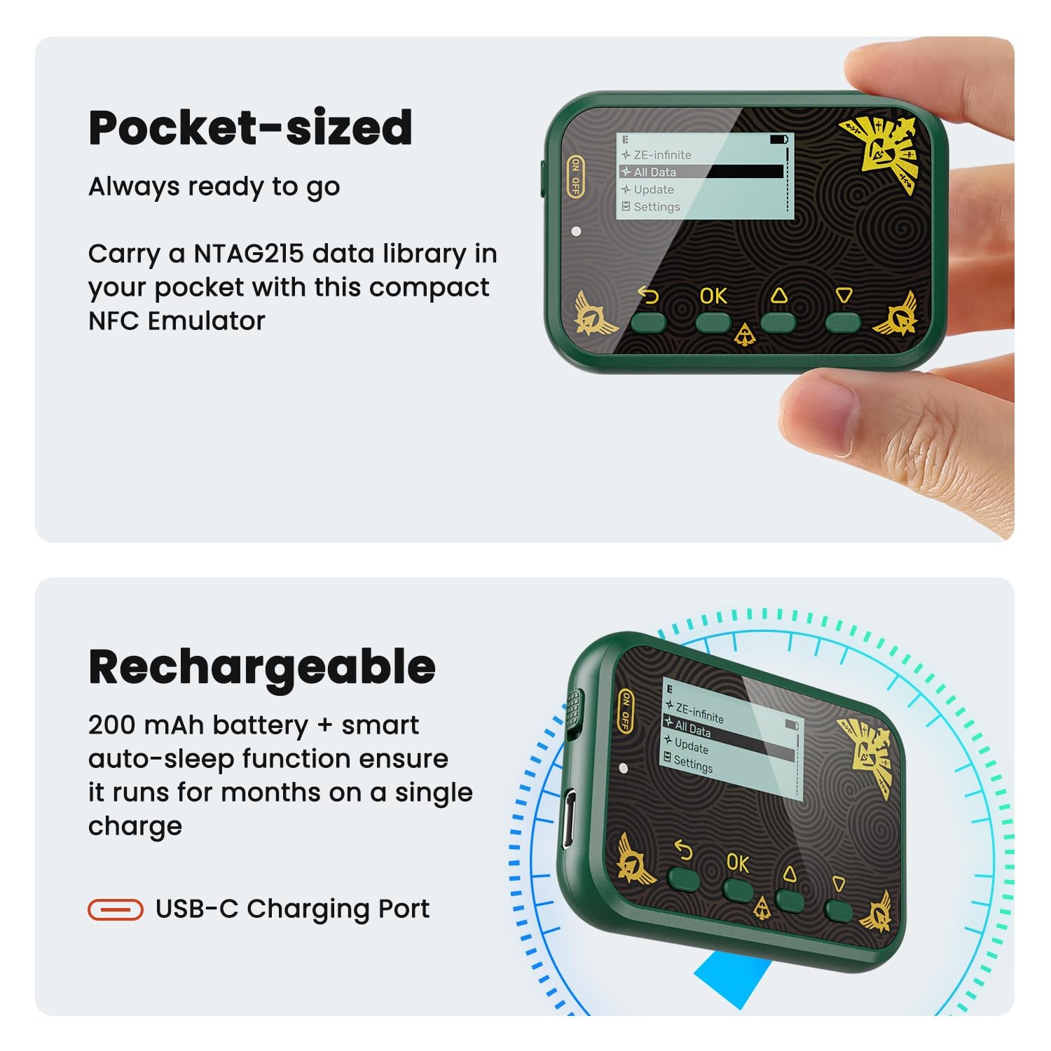 Joysfusion NFC Emulator, Store 3000 NFC Data, Support Ulimited Scan, 1.2 Scre...