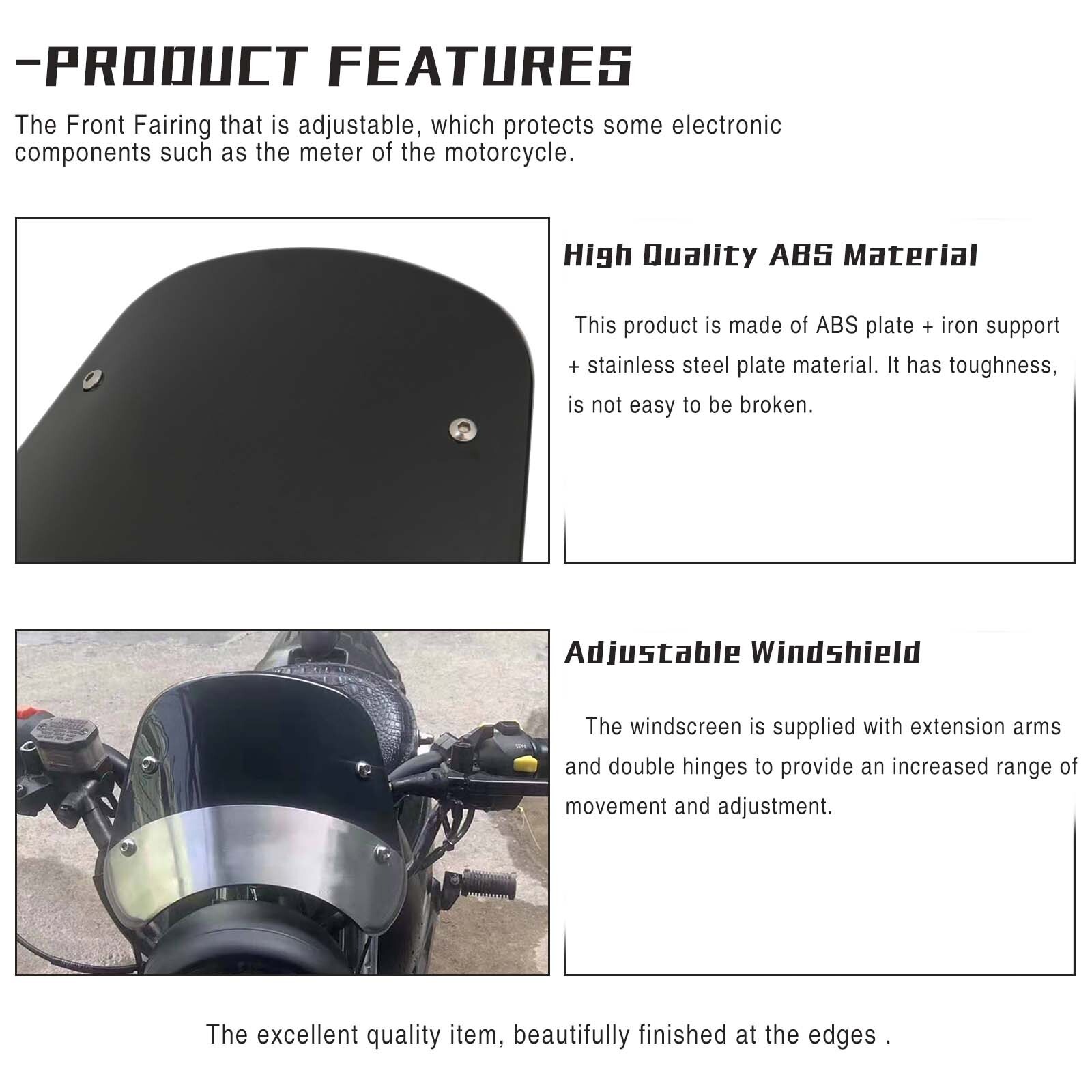 Motorcycle 5''-7" Round Headlight Windshield Windscreen For Victory High Ball