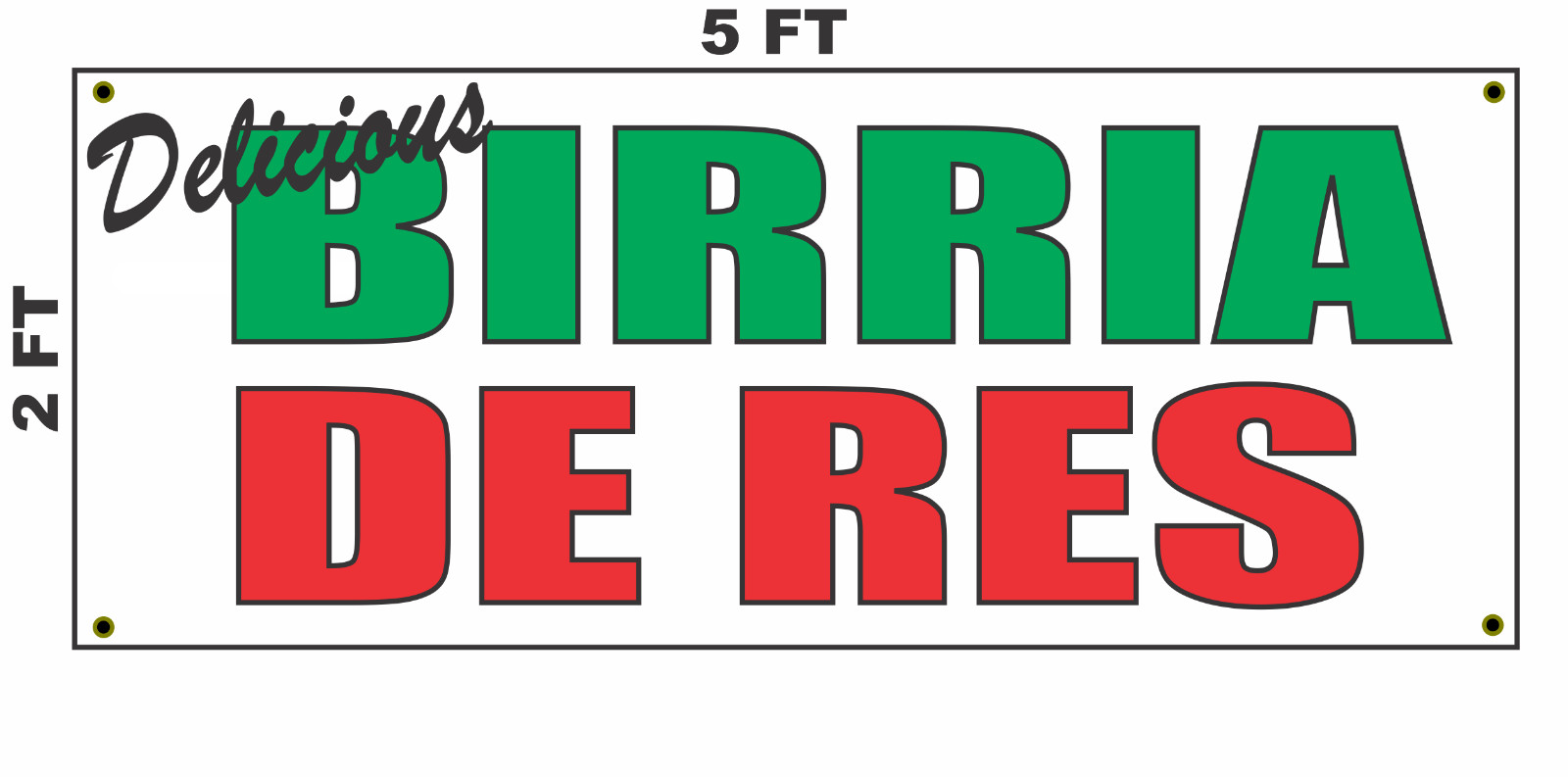 Birria De Res Banner Sign NEW 2x5
