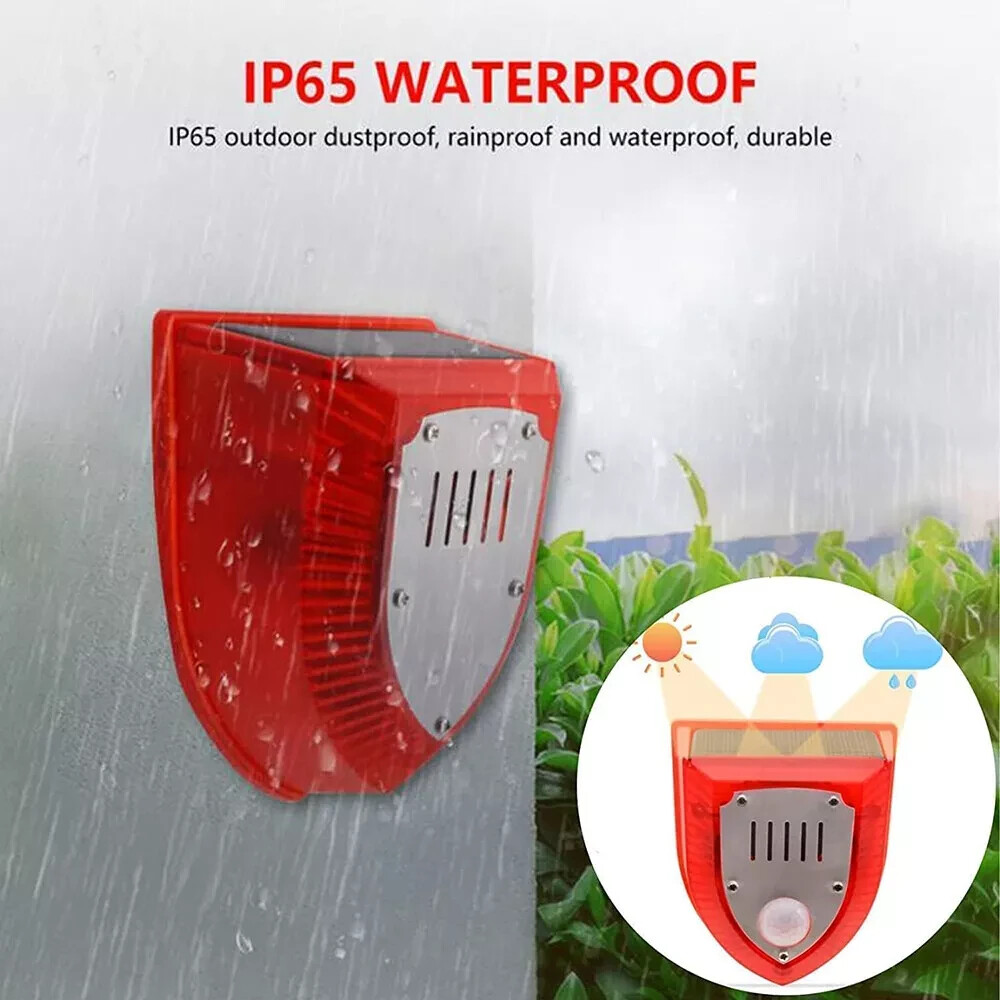 4Pack Solar Alarm LED Light Strobe Wireless Motion Sensor Detector Warning Lamp