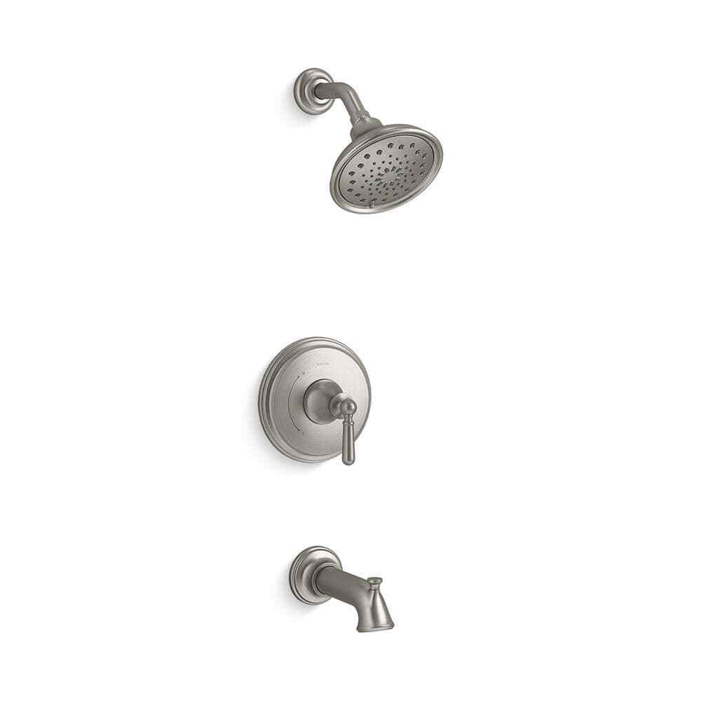 KOHLER Capilano 3-Spray Tub and Shower Faucet in Brushed Nickel Valve Included
