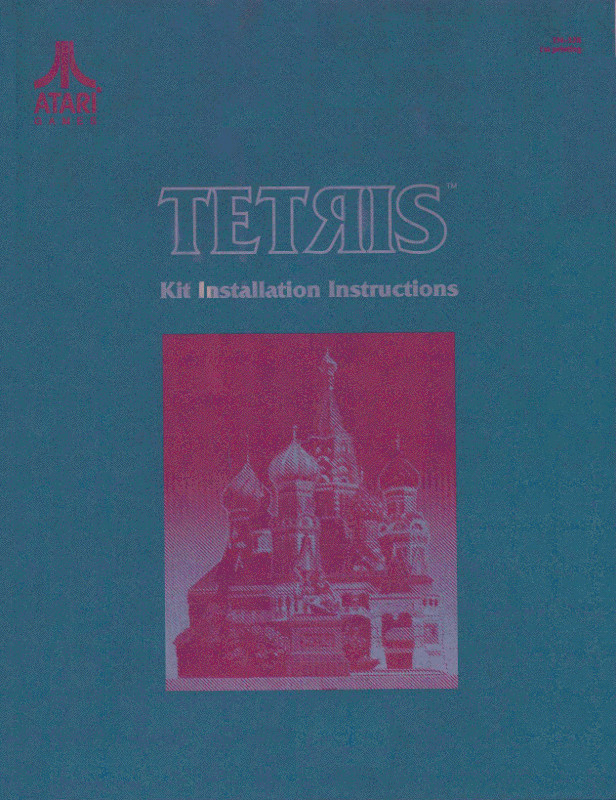 Tetris Arcade Video Game Operations/Service/Repair/Troubleshooting Manual pa