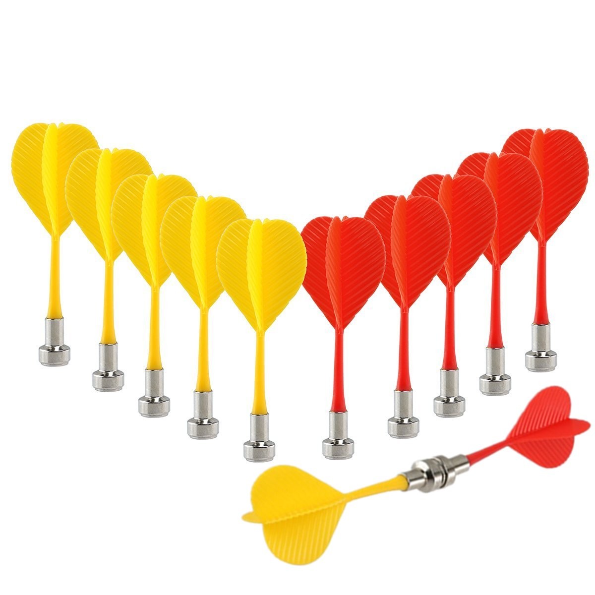 Yalis Magnetic Darts 12 Packs, Replacement Dart for Magnet 8 cm, Red Yellow