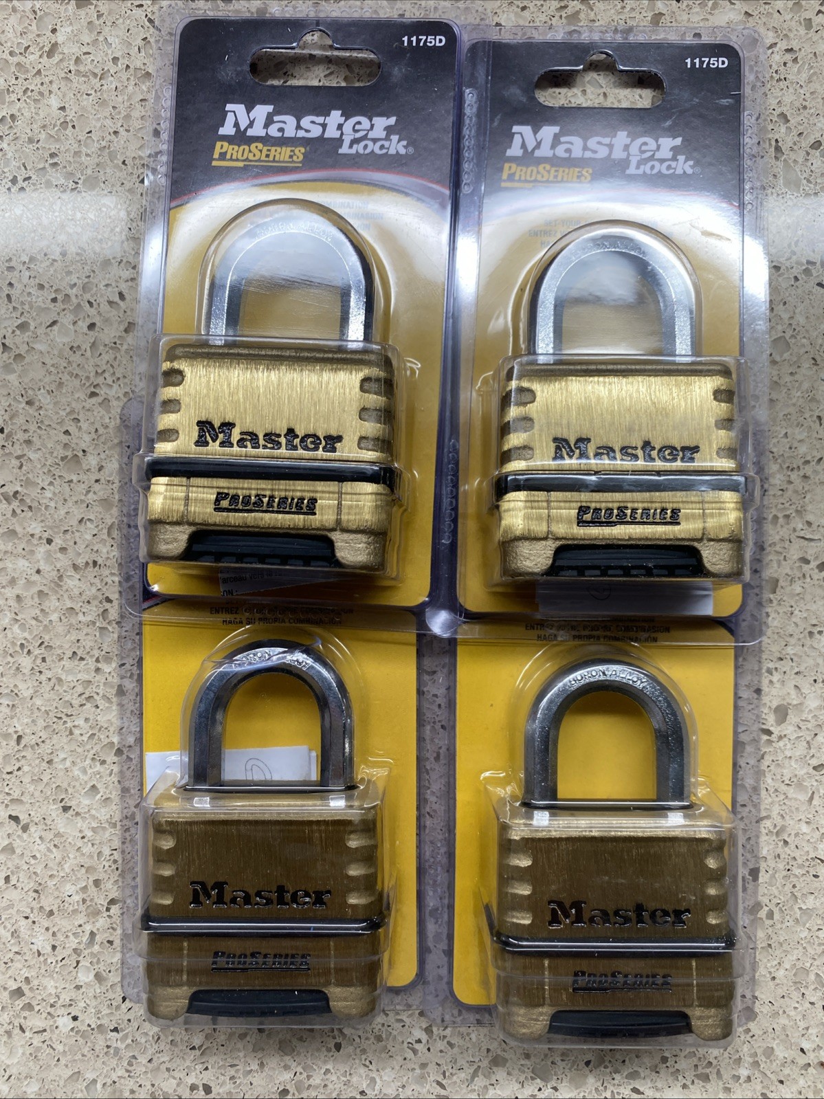 NEW (Set Of 4) Master Lock ProSeries 1175D Combination Padlock Bottom