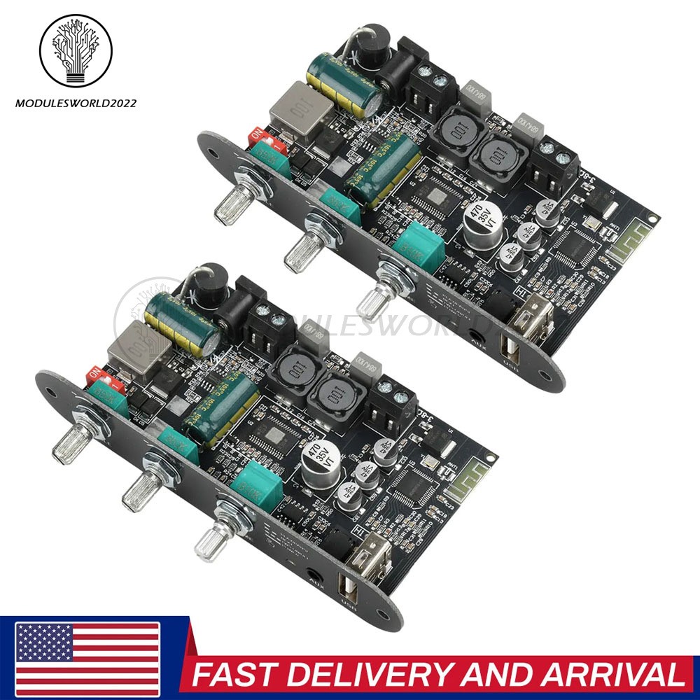2PCS ZK-1001U 100W Mono Bluetooth Audio Power Amplifier Module Bass Treble USA