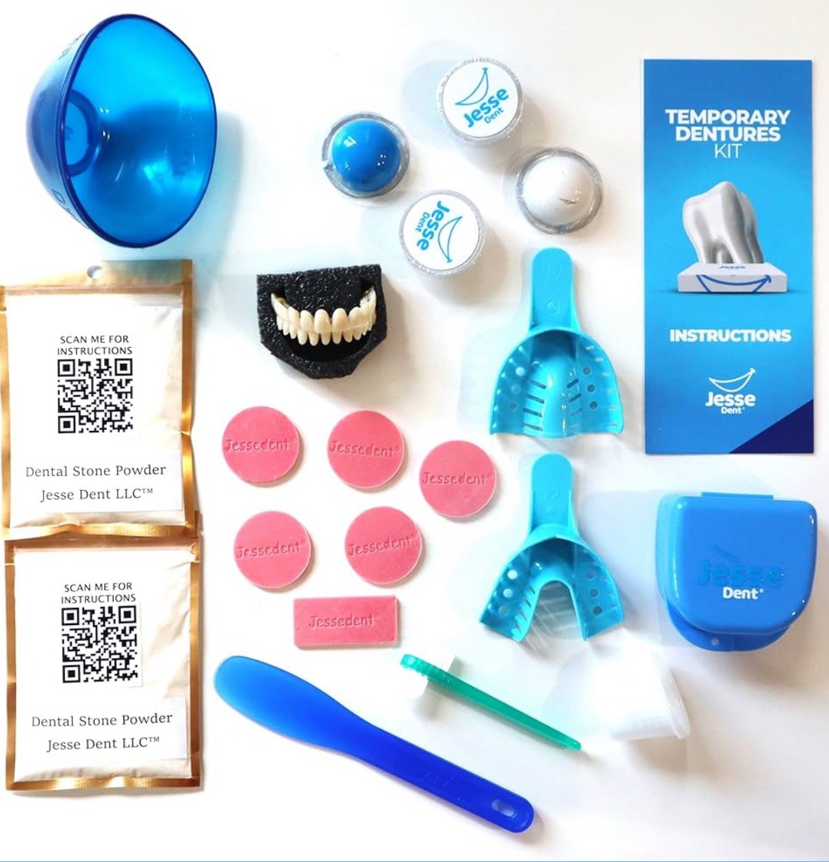 DIY DENTURE KIT Complete Custom Dentures Temporary Teeth Tooth * FULL /PARTIAL*