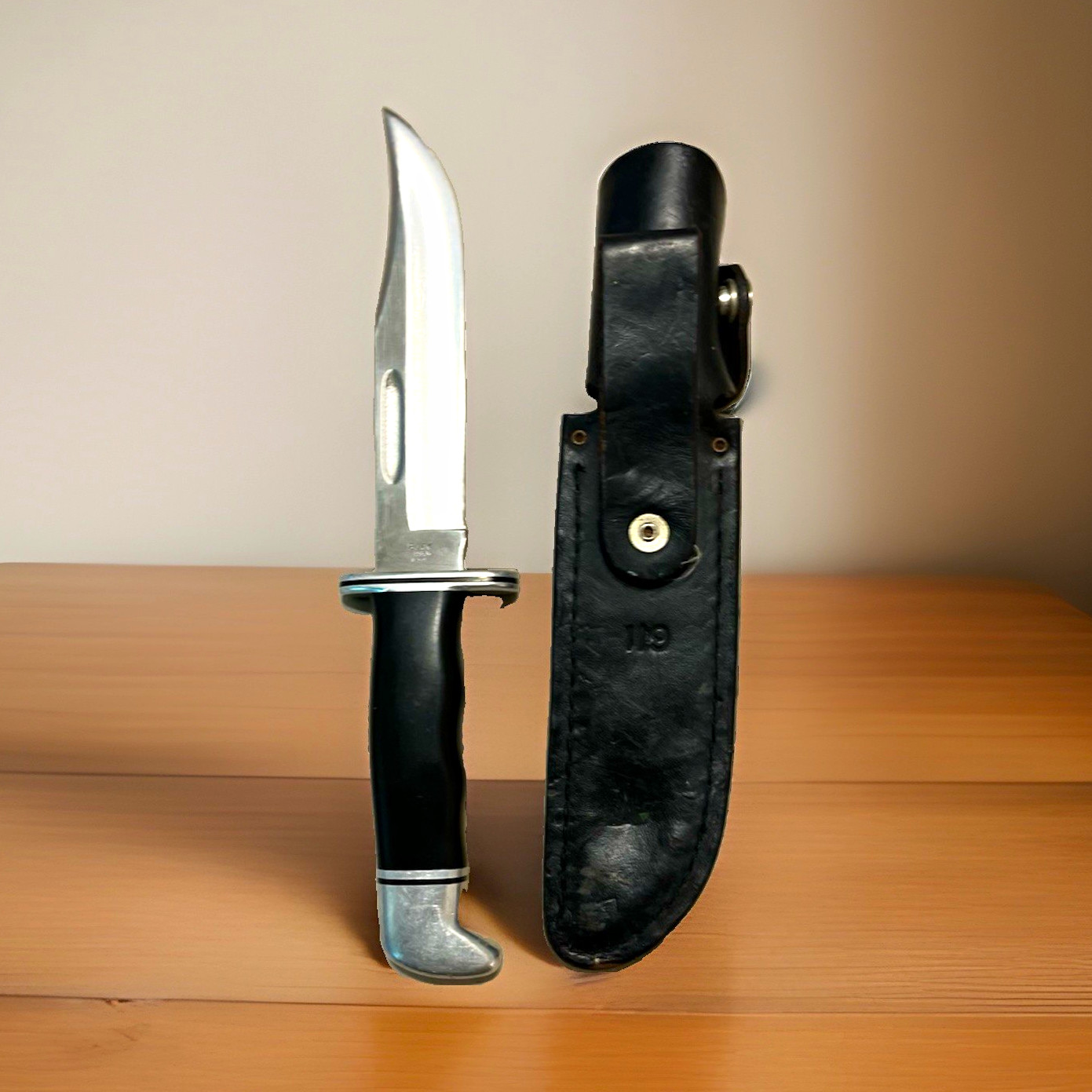 1988 Buck 119 Hunting Knife Stainless Steel Clip Point Sheath Included 1974