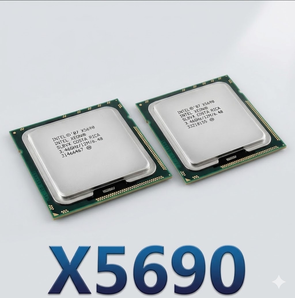 Matched Pair (2) Intel Xeon X5690 3.46GHz 6-Core (SLBVX) LGA1366 Server CPUs