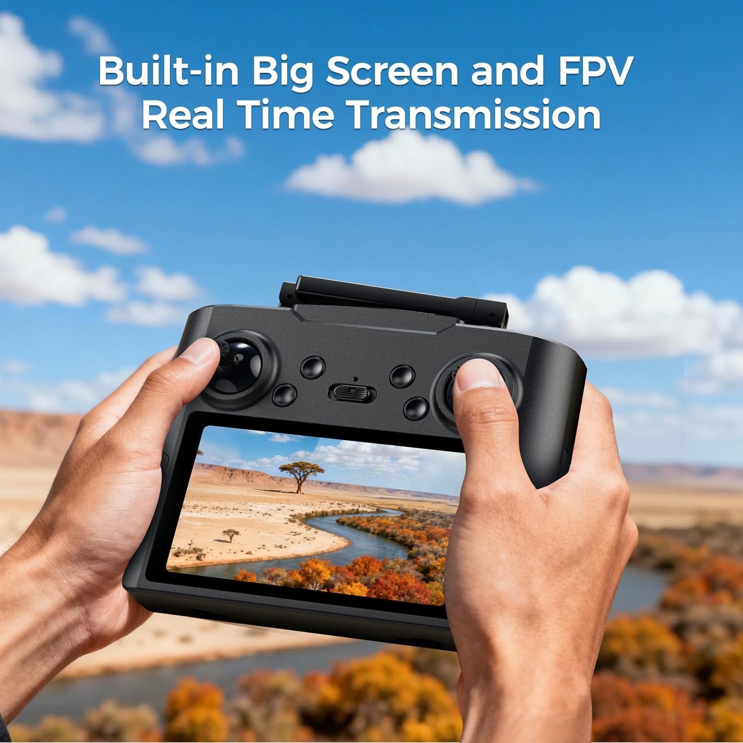 FPV Drone with Camera 4K for Adults,Big Screen on Remote Controller,2 pcs Bat...