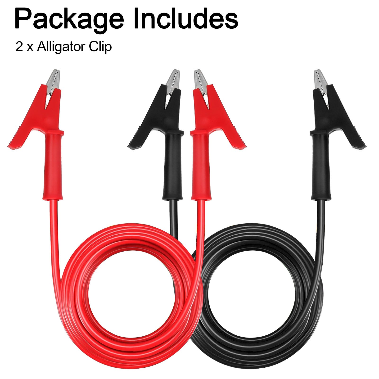 2PCS Alligator Clips Electrical Multimeter Test Leads 1500V/15A Jumper Wires Set