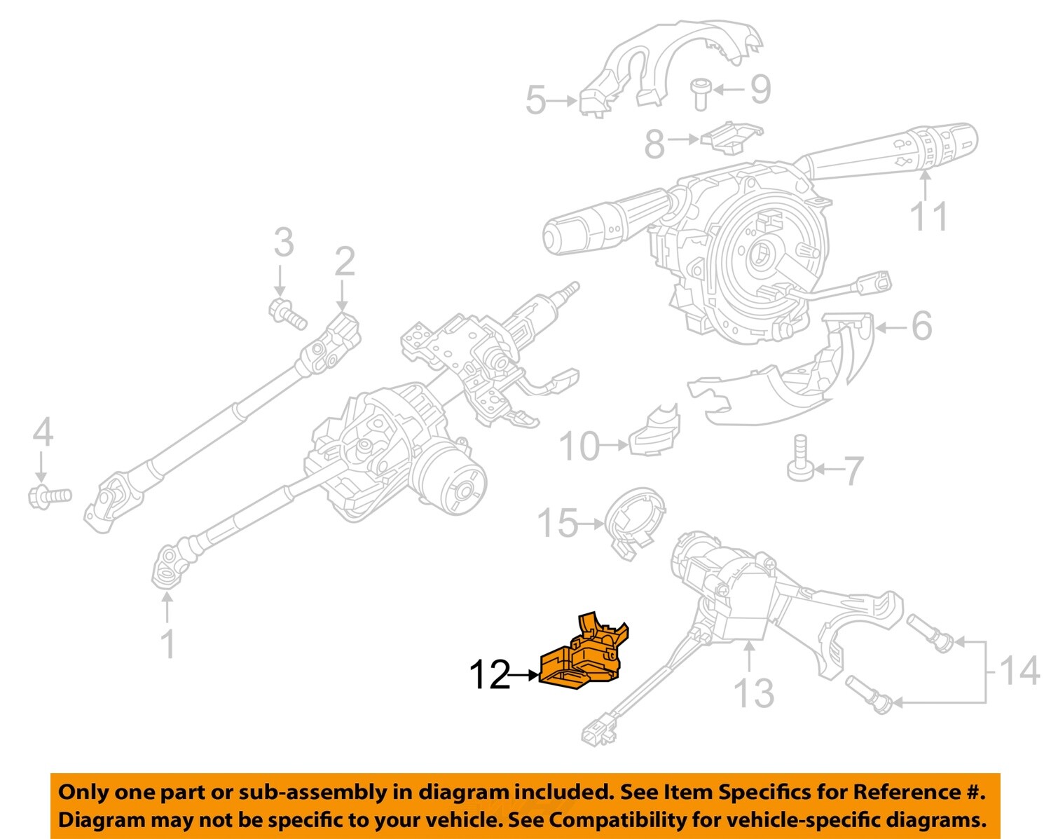 FIAT OEM 2018 500X Steering Column Components-Lock Module 68296660AC