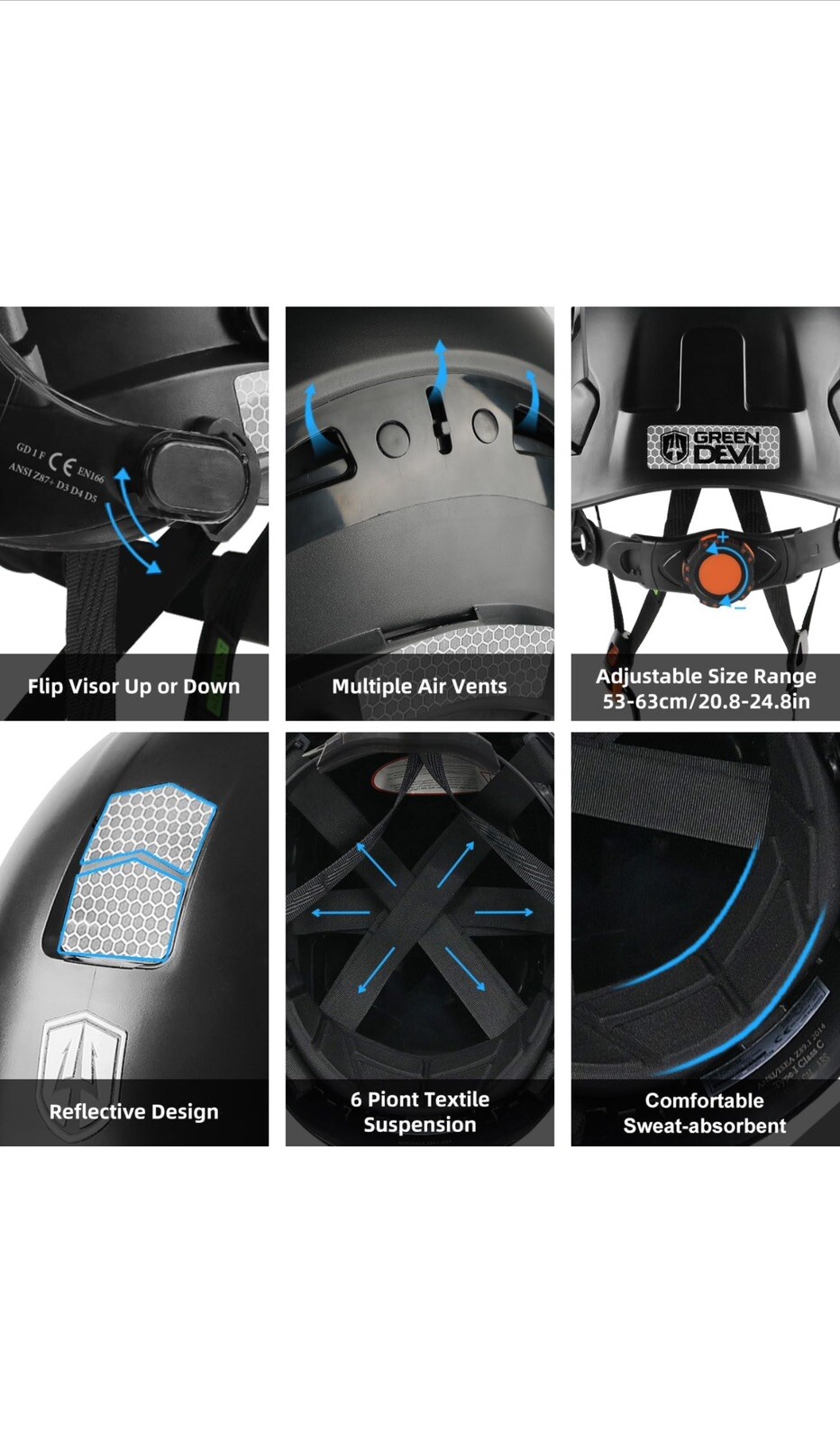 Casco de seguridad casco duro con visera y Bluetooth￼
