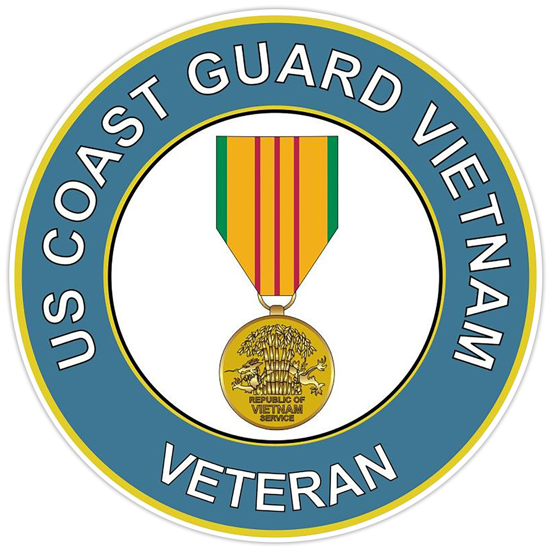 US Coast Guard Vietnam Veteran Bumper Sticker Military Vinyl Soldier 5"