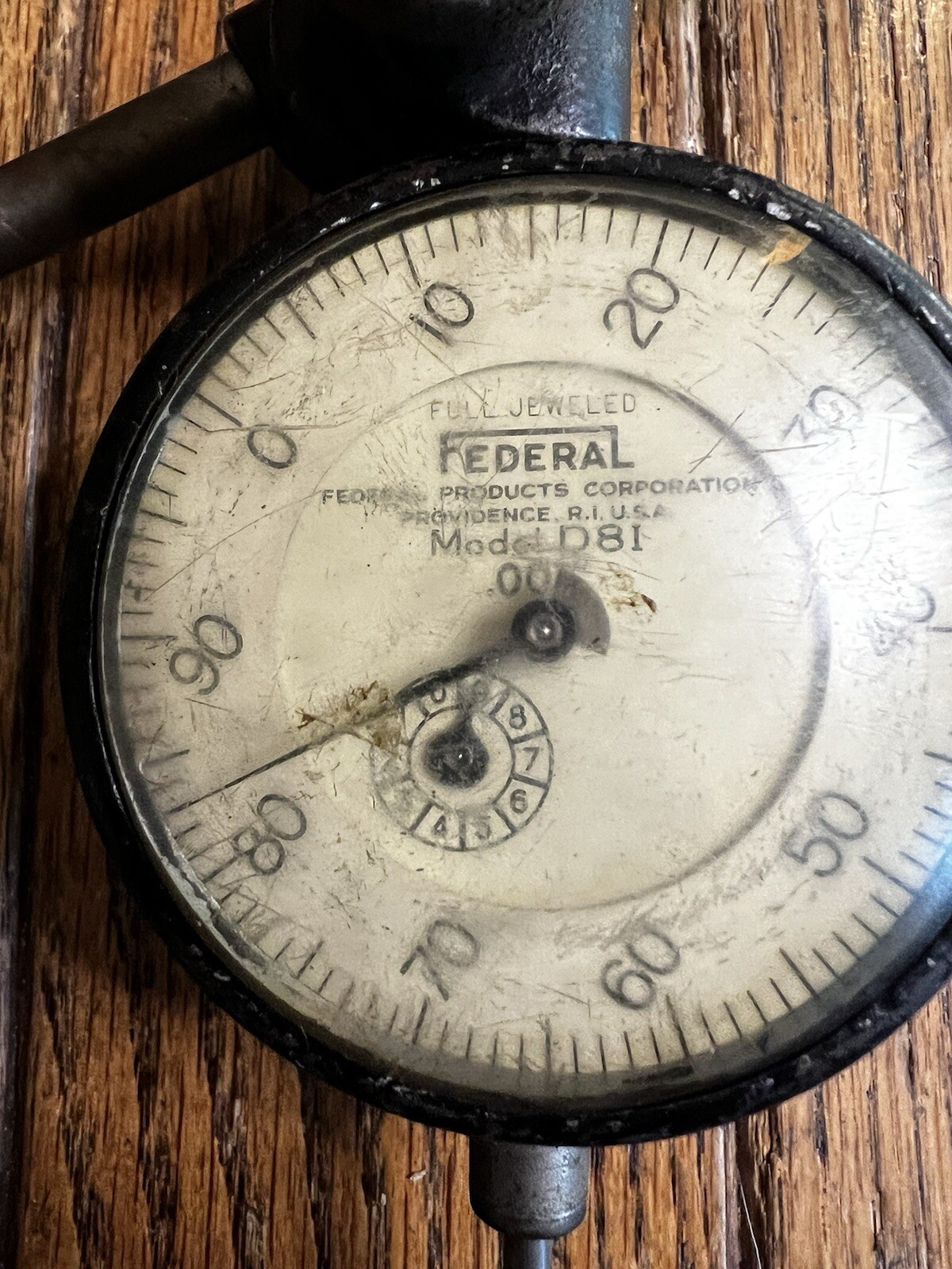 Federal D81 Dial Indicator .001 Machinist Gauge Tool Full Jeweled USA