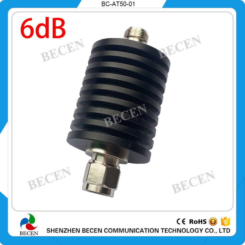 rf Attenuator 50W N 6dB Attenuator Plug male to Jack female 50Watt DC-3Ghz 50ohm