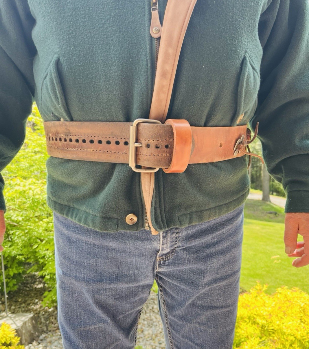 Mountain Man Heavy Duty Leather Rendezvous Belt 4' 6" L-38" to 53" Waist
