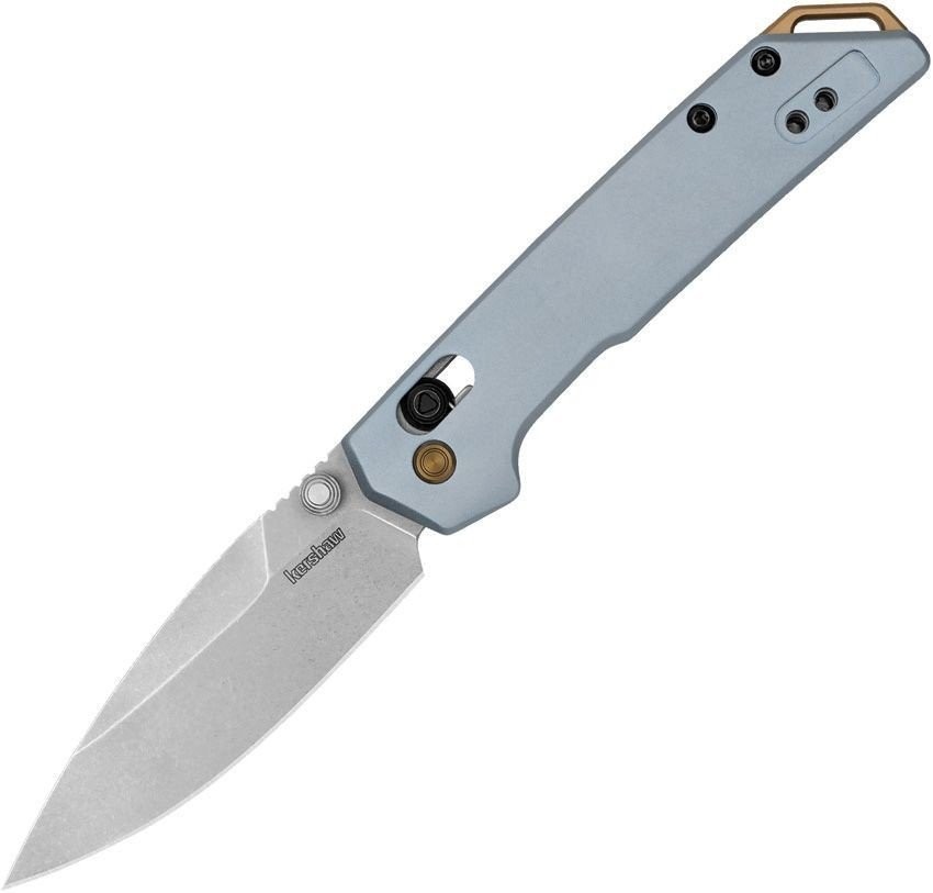 Kershaw Mini Iridium Dura Lock Pocket Knife Ice Blue Aluminum Handle - 2051