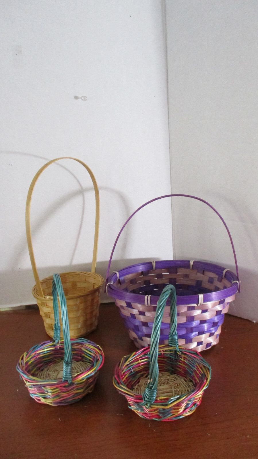EASTER BASKETS Lot of 4 Handled Easter Baskets
