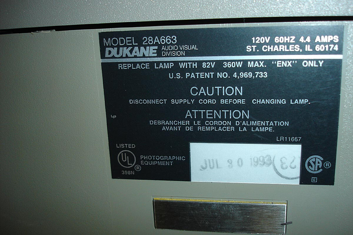 DuKane 663 Overhead Projector Mod 28A663 - 360 Watts - Excellent Condition