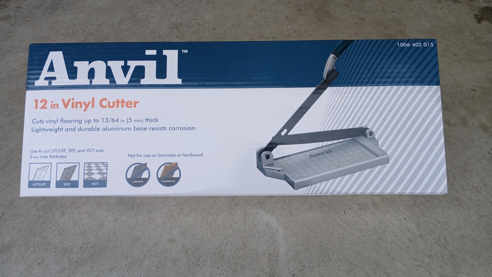 Anvil 12 in Vinyl Cutter Model 1006 402 015 for LVT/LVP SPC VCT Flooring