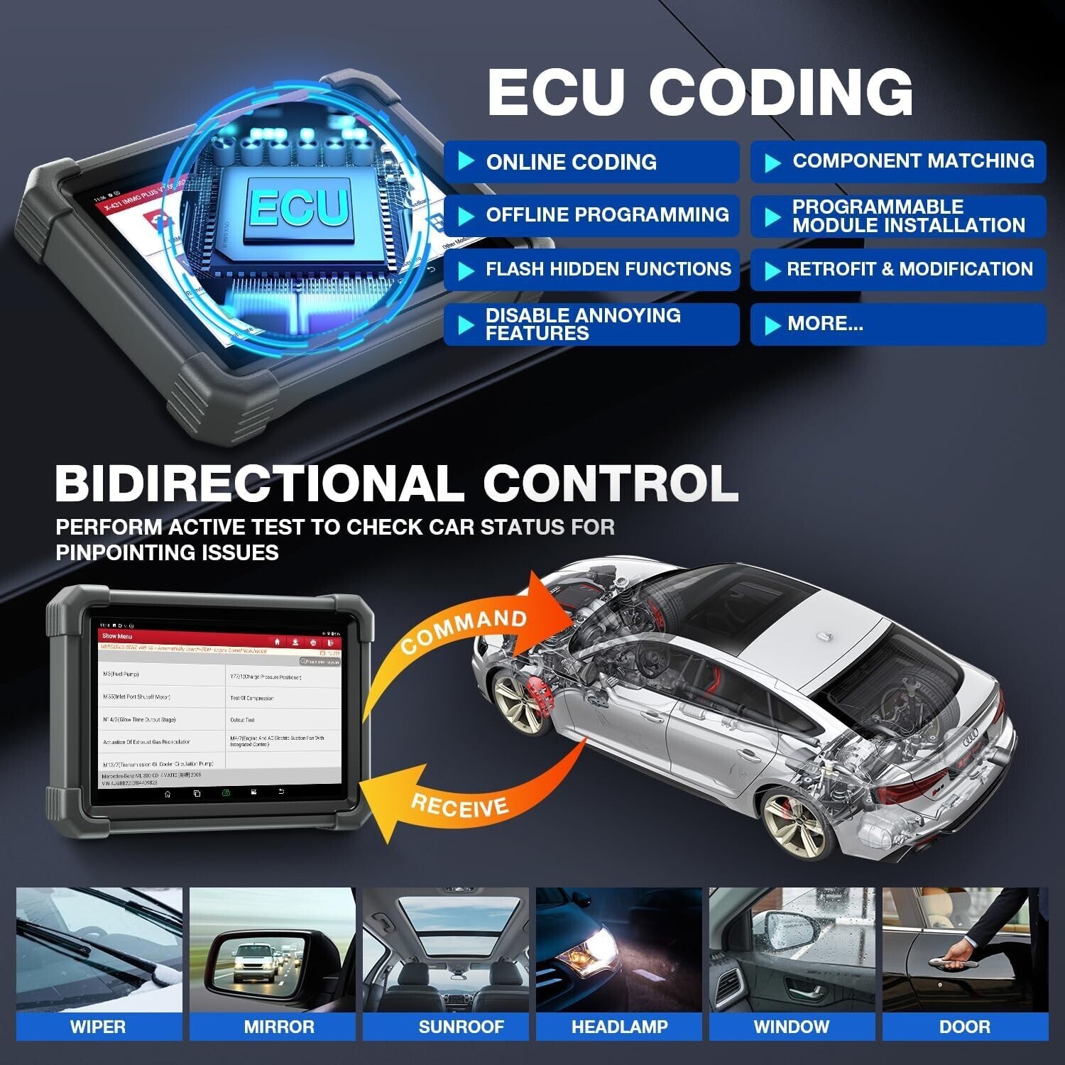 2025 Launch X431 IMMO PLUS PAD VII ECU Programming All System Diagnostic Scanner
