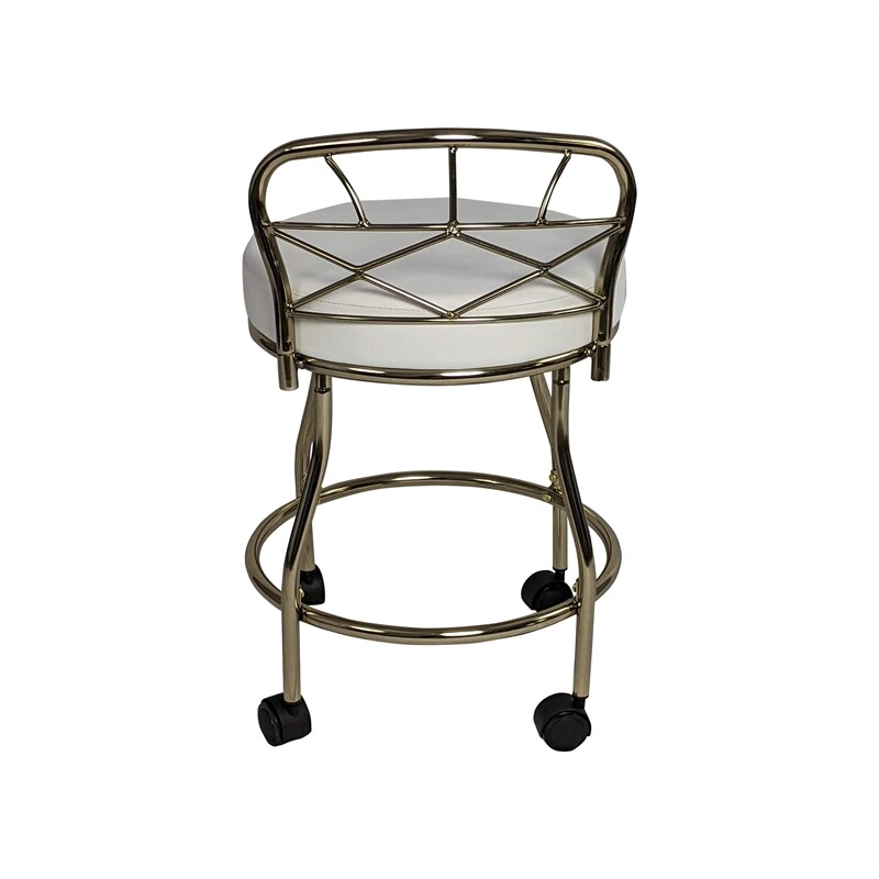 Carolina Classics Diana X-Back Vanity Bench with Casters in Gold