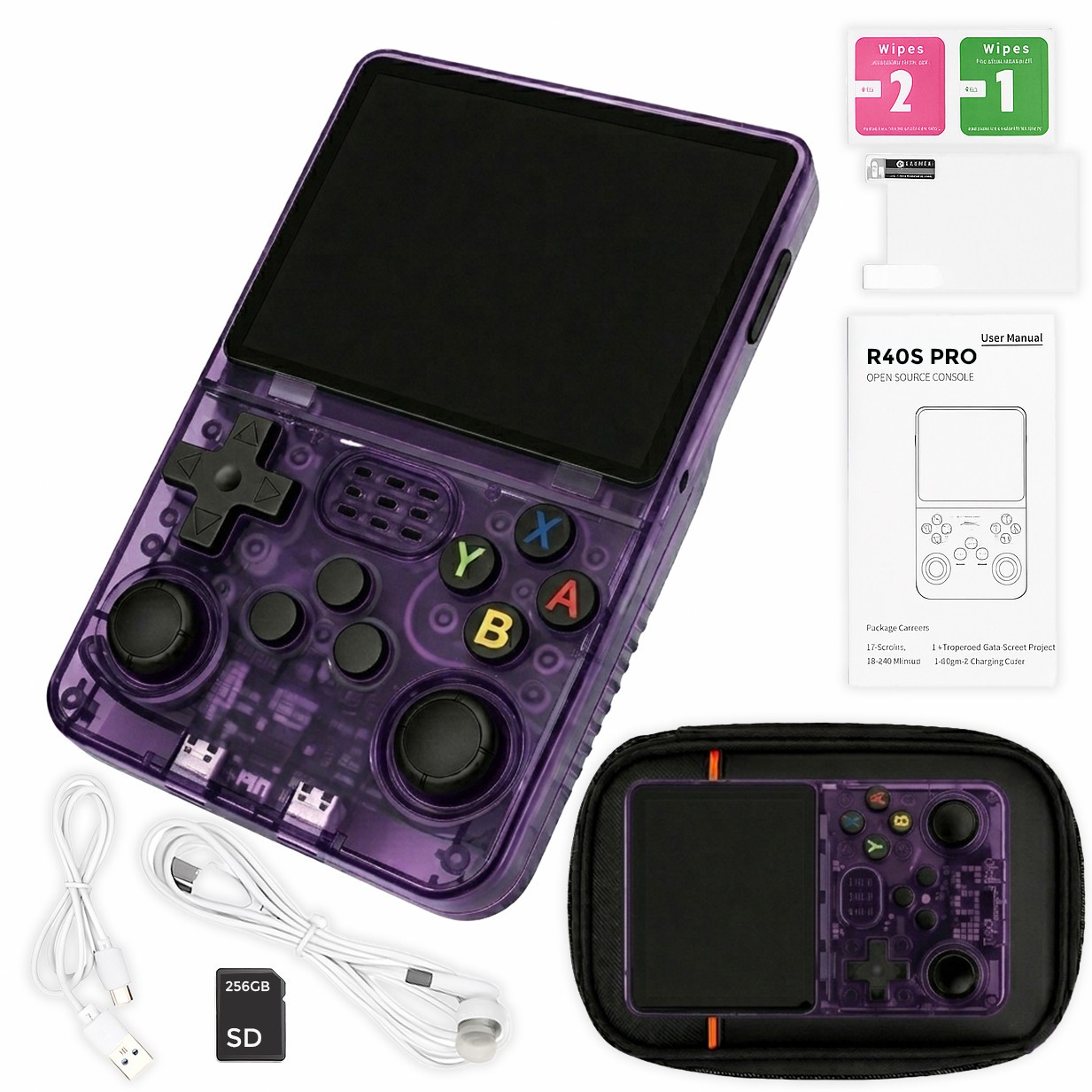 R36S R40S PRO Handheld Console 3.5 Inch IPS Screen Open Source Linux Portable