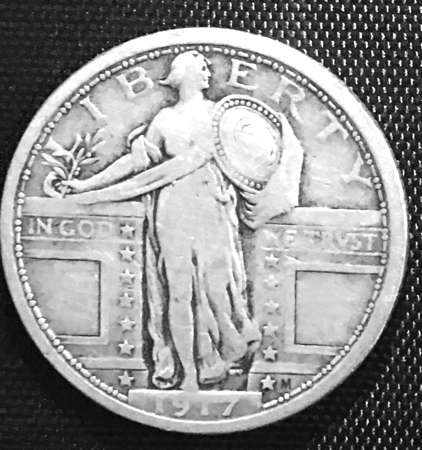 LOT #SLIM16     1917  TYPE 1 STANDING LIBERTY QUARTER