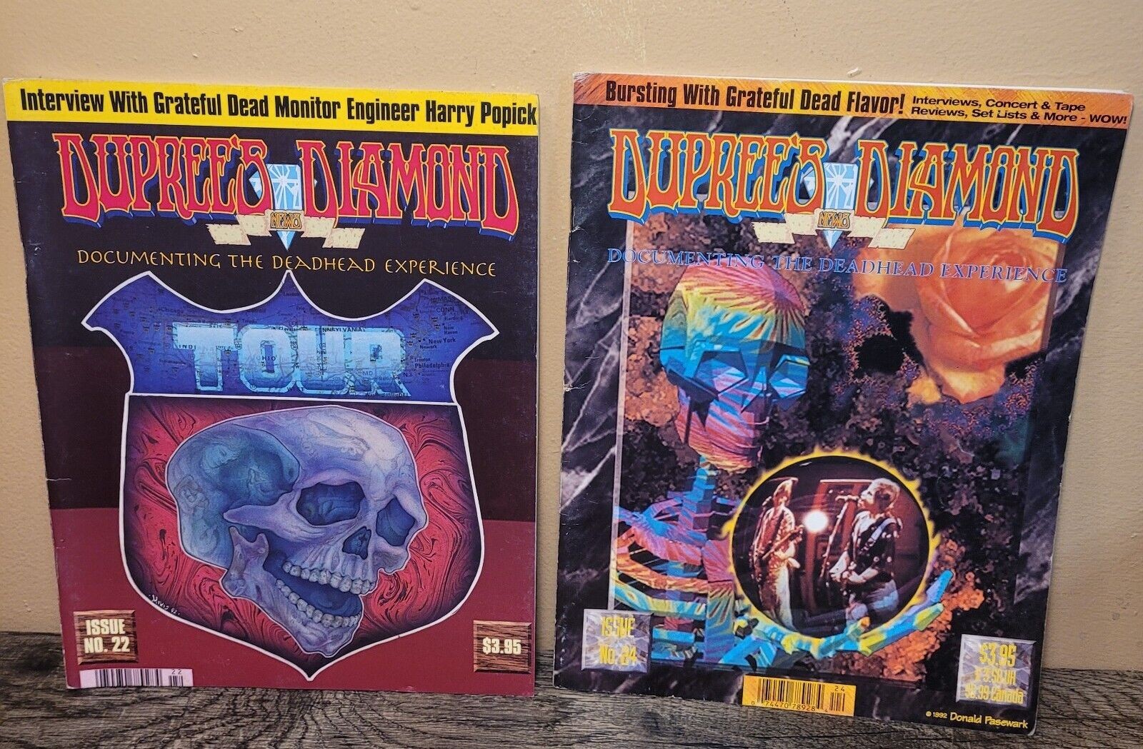 VTG 1992 Lot of 2 Grateful Dead DUPREE'S DIAMOND NEWS issues #22 & #24 DEAD HEAD