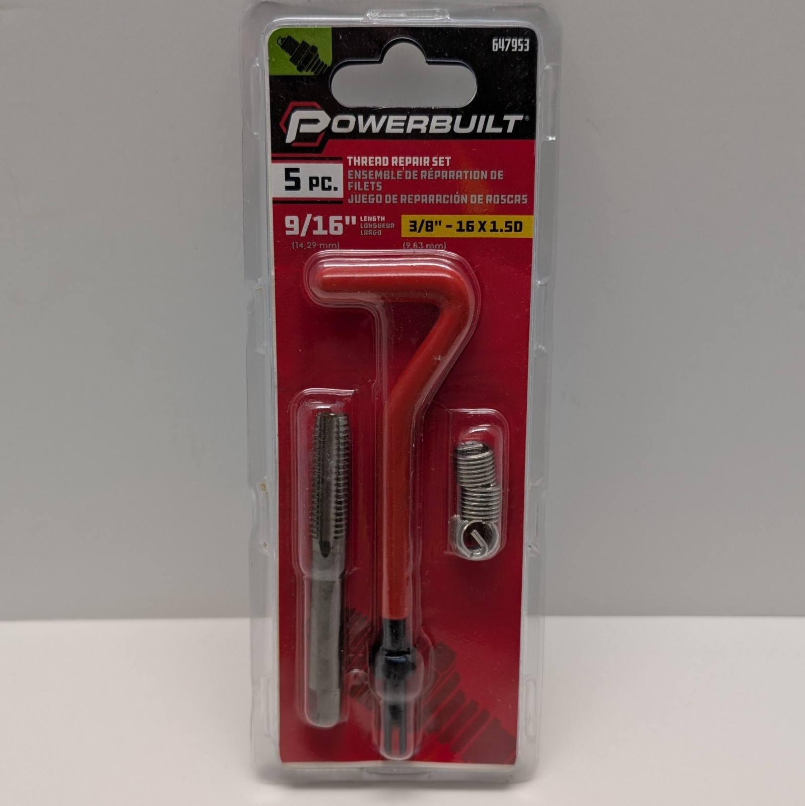 Powerbuilt Thread Repair Kit 3/8"-16 X 1.5 D  9/16 Length