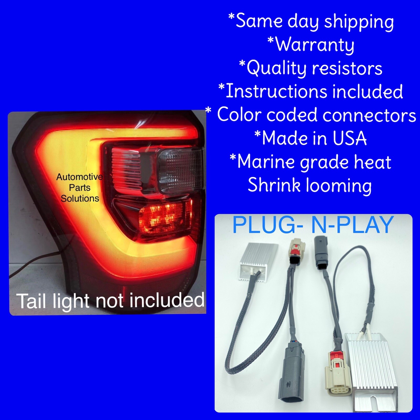 2018 - 2021 Ford EXPEDITION TAIL LIGHT CONVERSION ADAPTER HALOGEN to LED  PNP