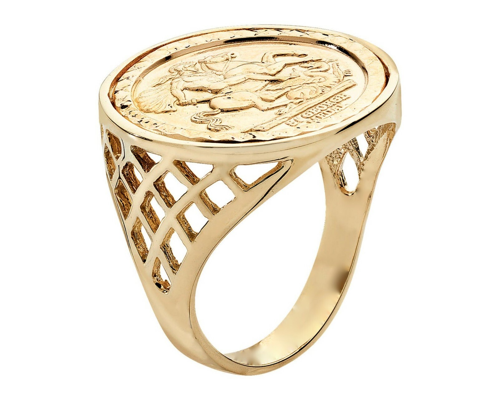 9ct Yellow Gold on Silver Sovereign Coin Ring - ALL SIZES AVAILABLE inc LARGE
