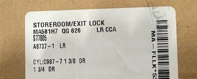 FALCON MA 581 H7 QG 626 QUANTUM GALA US26D LESS CYL STOREROOM  / EXIT FUCNTION