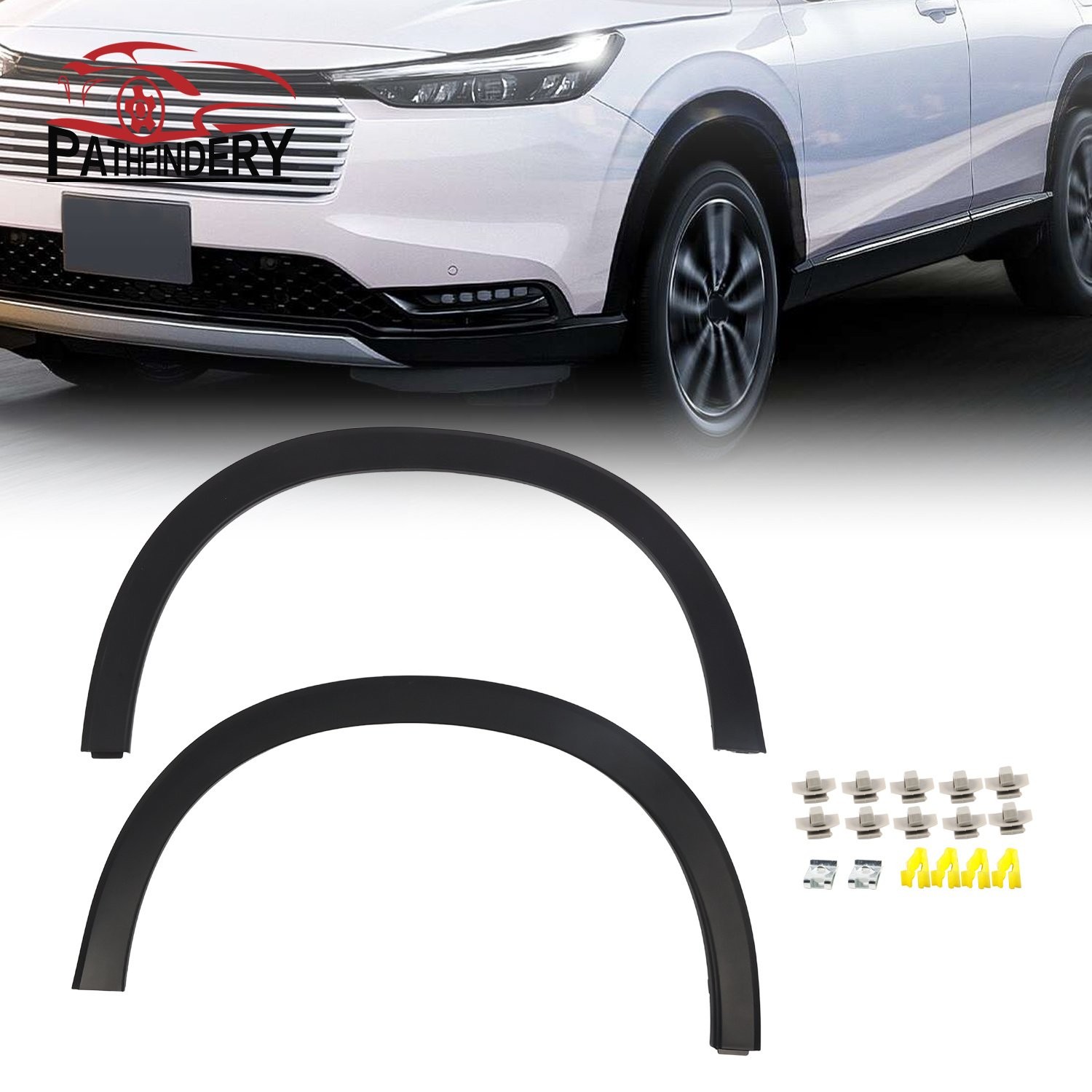 1 Pair Front Fender Flares for 2016-2021 2022 Honda HR-V Wheel Arch Molding Trim