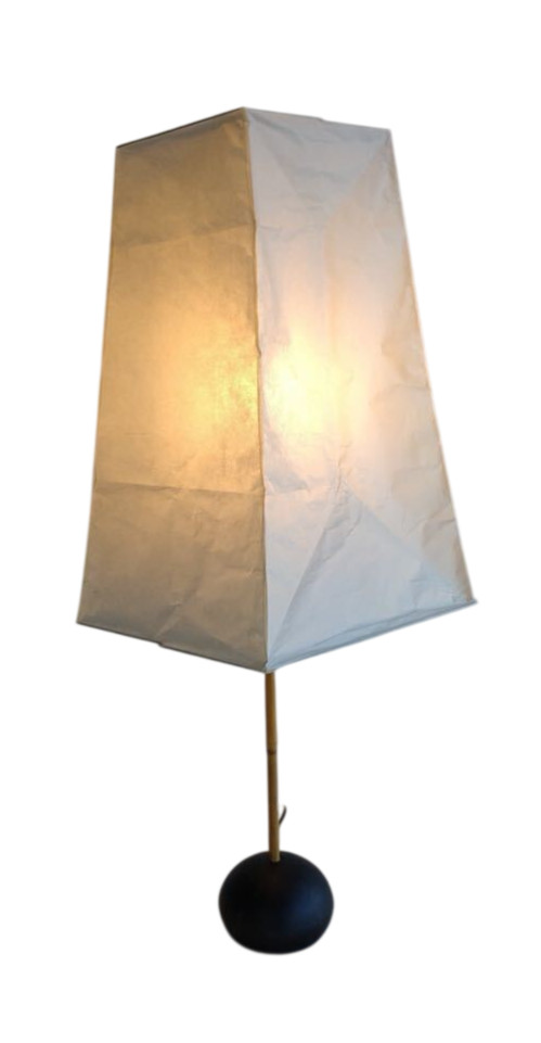 Isamu Noguchi Akari Model " BB2 - V1 " Japanese Paper & Bamboo Stand Light