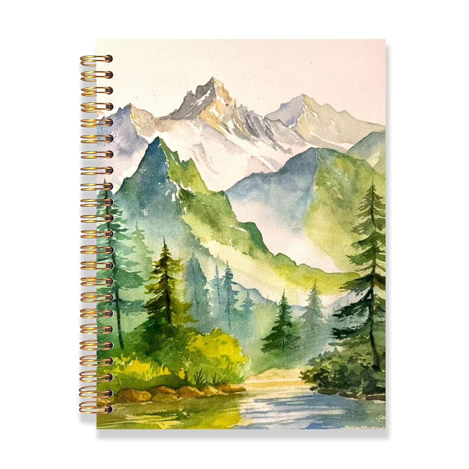 Aesthetic Spiral Notebook – Alpine Mountains Design for Journaling