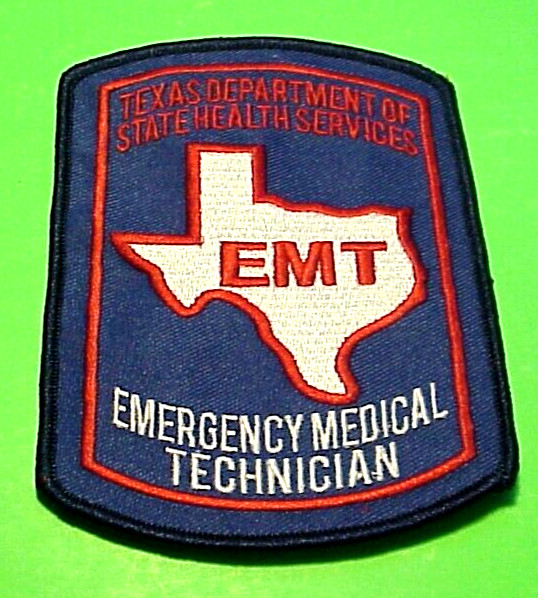 TEXAS DEPARTMENT OF HEALTH  EMERGENCY MEDICAL TECHNICIAN  EMT  HOOK & LOOP PATCH
