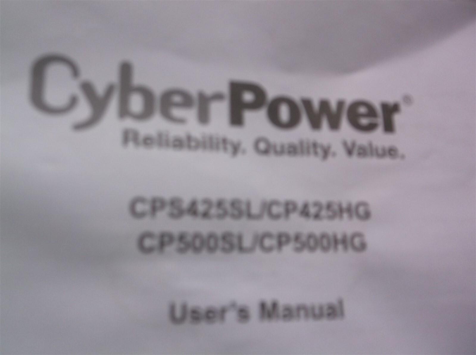 Cyber Power UPS manual with software cd