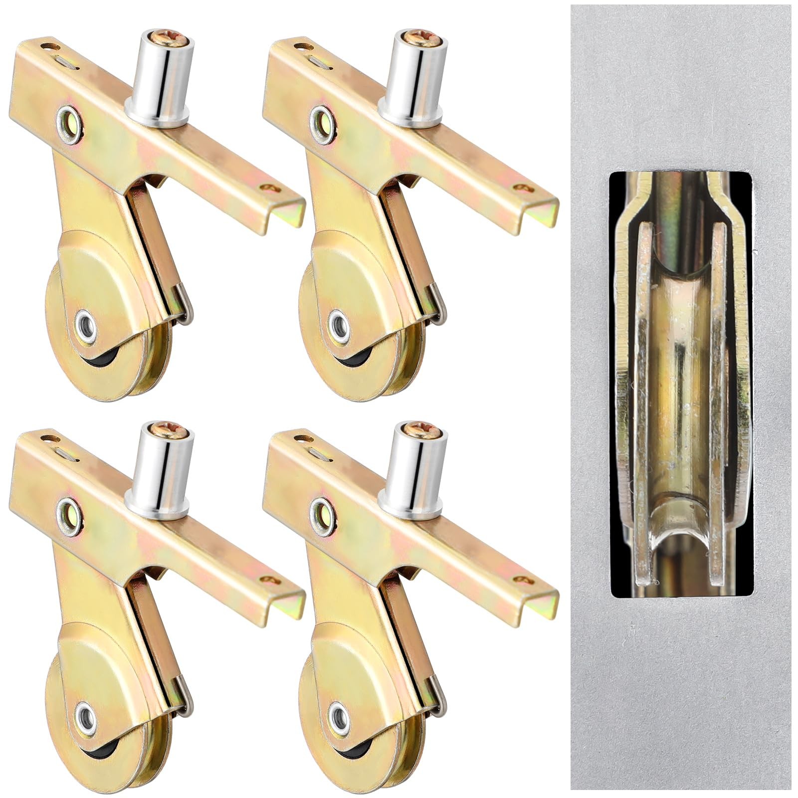 MorningRo 4 Pack Heavy Duty Steel Sliding Screen Door Rollers 1 Inch Smooth-G...