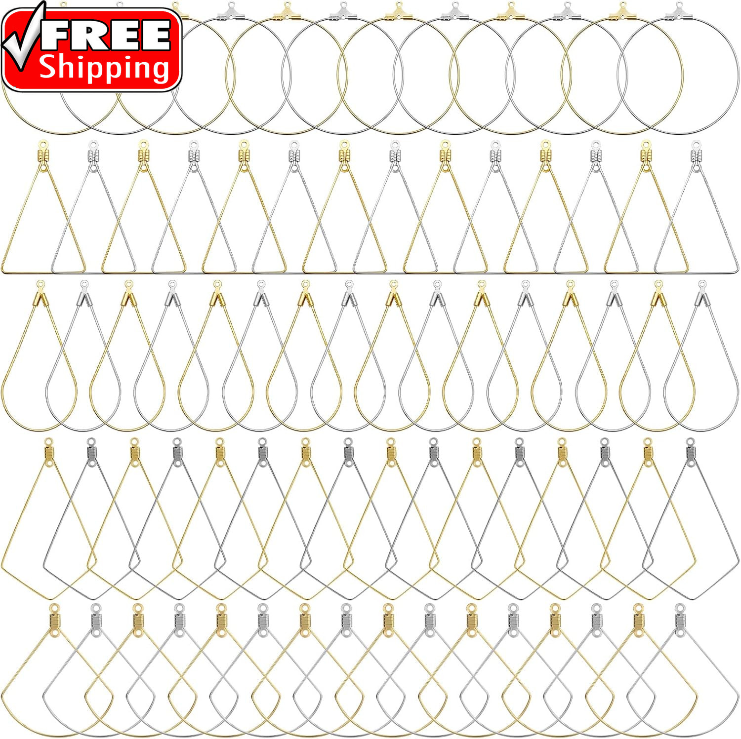 80Pcs Beading Earring Hoops Earring Making Supplies Bulk Beading Hoop Earrings O
