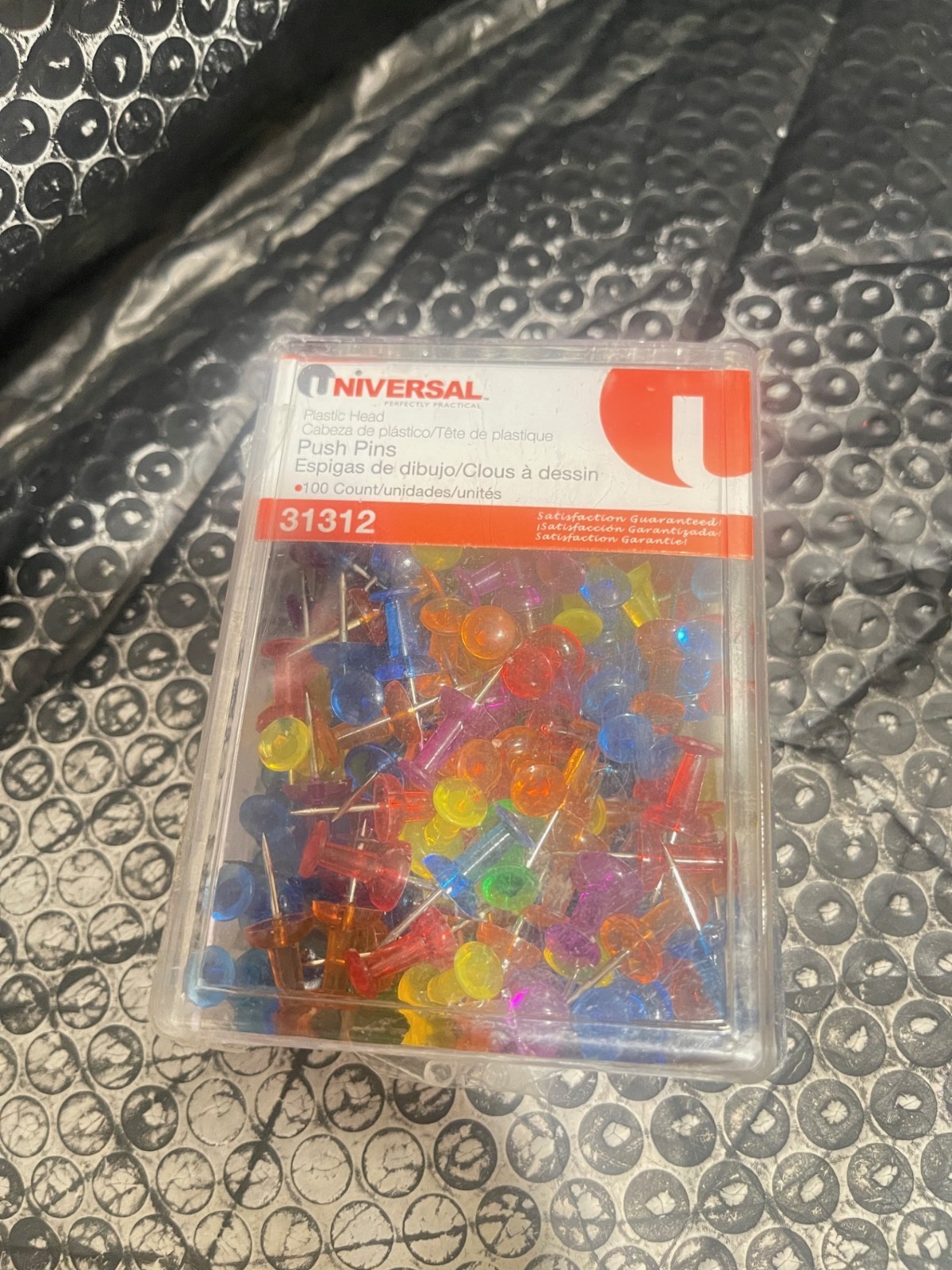 Pushpins Clear UNV 31312 Gemstone 80 PCS Universal(4A,M13)