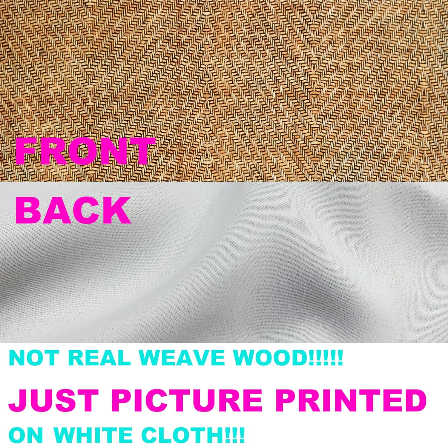 Wood Bamboo Rustic Kitchen Valances Half Window Curtain Weave Wood Pattern Textu