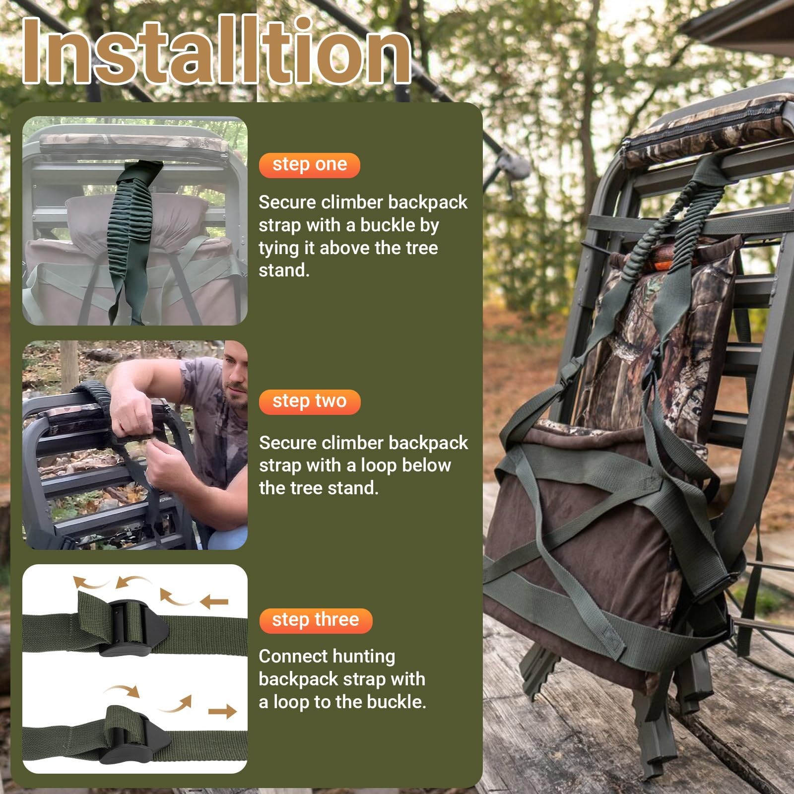 Climbing Tree Stand Backpack Tether Strap Bungee for Summit Viper Goliath Titian