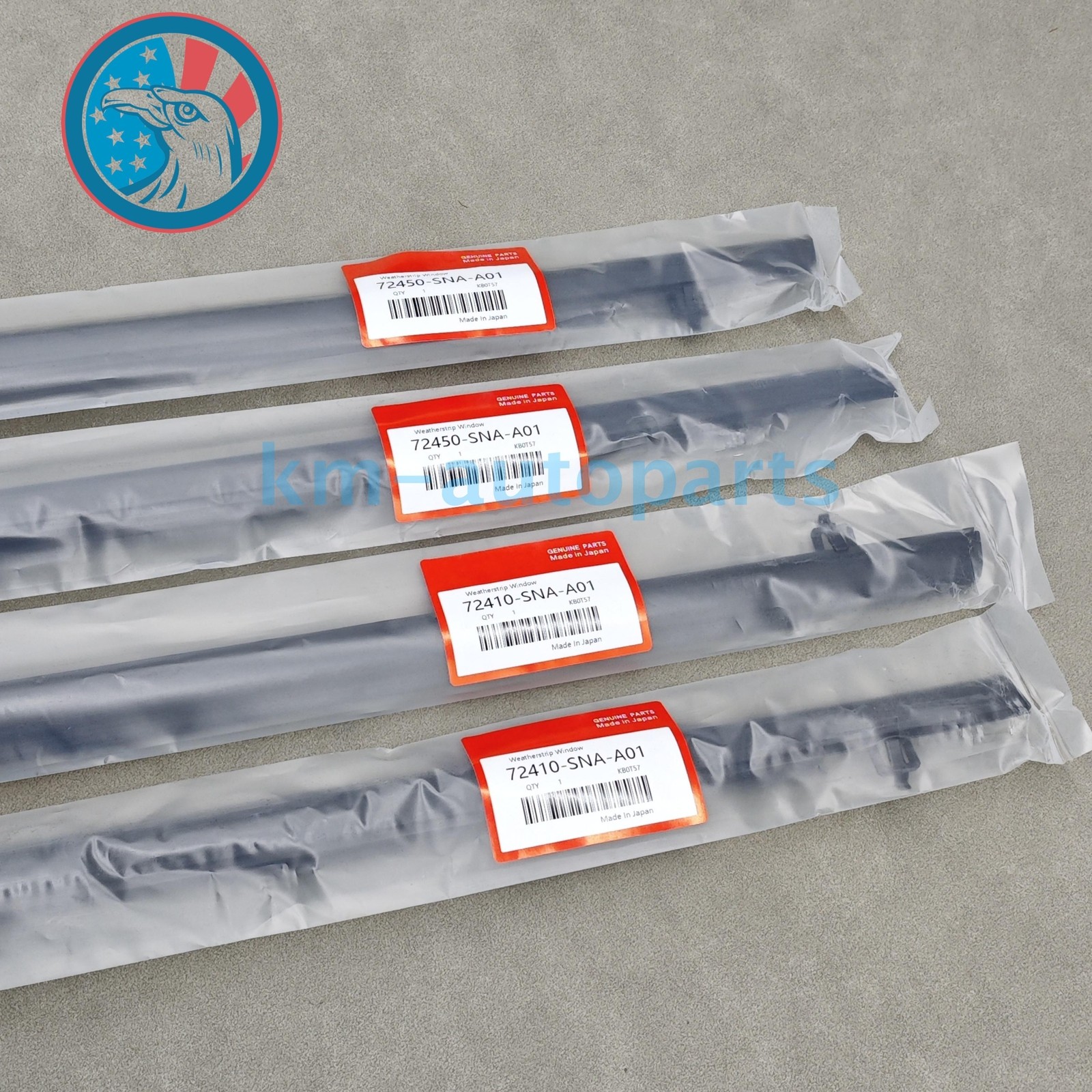 4PCS ! Window Moulding Trim Weatherstrips Seal Fit For Honda Civic Sedan 06-11