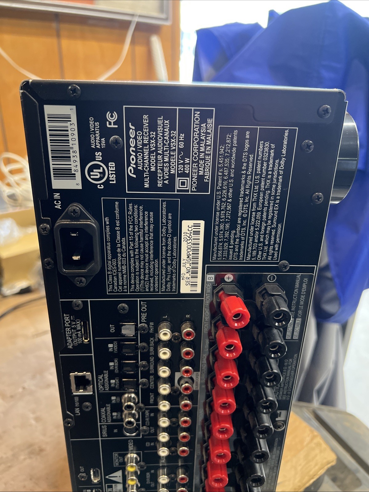 Pioneer VSX-32 Receiver RECEIVER